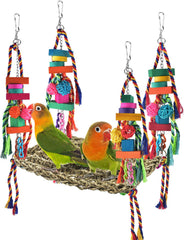 KATUMO large seagrass foraging wall toy hammock engages birds with natural textures