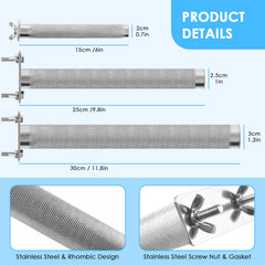 KATUMO Parrot Perch durable stainless steel construction supports active birds.