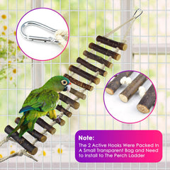 KATUMO wooden bird perch provides stable resting spot for small birds.