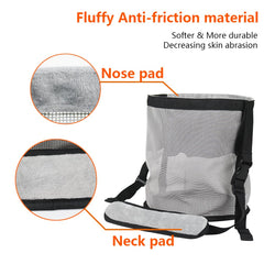 Kaulhp feed bag with waterproof bottom highlights weather-resistant performance.