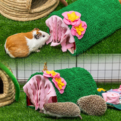 KAYCOWZA Guinea Pig Hideout soft fleece cushion supports nap time and lounging.