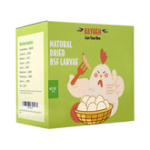 KAYHEN dried BSFL bag open, calcium-rich chicken treat in view.