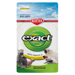 Kaytee Exact Hand Feeding Formula packaging front highlighting high-nutrient parrot nutrition.