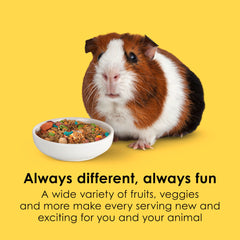 Kaytee Fiesta fruit and vegetable mix adds color and enrichment to daily feeding.