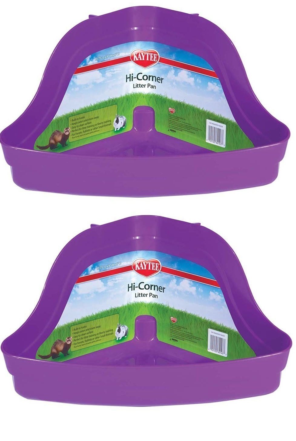 Kaytee Hi-Corner Litter Pan from Super Pet for large pets reduces mess and makes cleanup easier