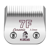 KBDS cuchilla cerámica 7F, filo estable y menor calentamiento para grooming.