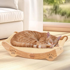 KEDAO sisal cat scratcher bed hammock overview showing cozy rest and claw maintenance.