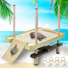 Keedolla large turtle platform feeding area shows a stable basking dock for turtles.