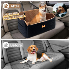 KEELUXE car seat large dog inside view shows elevated view and comfort