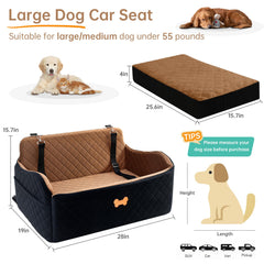 KEELUXE car seat large dog safety leashes illustrate secure travel