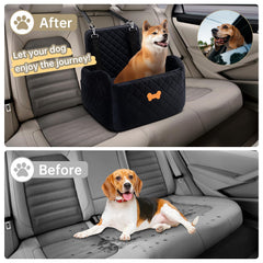 KEELUXE dog car seat side view highlighting compact footprint