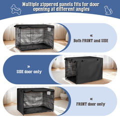 Kefit dog crate cover side flaps rolled captures privacy while improving crate ventilation.