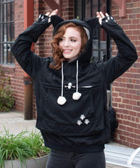 Kei Tomlison unisex big pouch hoodie back view emphasizes full-coverage warmth for outdoors