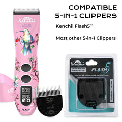 Kenchii Flash 5 detachable blades enabling quick tool changes during grooming.