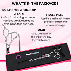 Kenchii Love Dog Grooming Scissors Japanese alloy steel—durable, sharp, reliable.