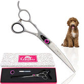 Kenchii Love left-handed dog grooming scissors curved blade delivers precise trims