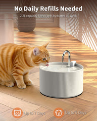 Kenepet ceramic cat water fountain 360-degree drinking—easy access from any side.