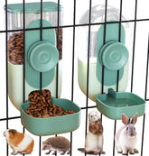 Kenond 35oz hanging automatic feeder in green for hands-off pet meals.