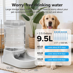 Kenond gravity-fed dog water bowl side view highlights easy refills and steady flow.
