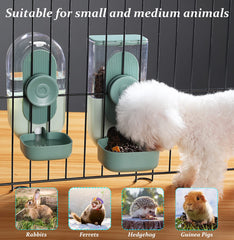 Kenond large-capacity 35oz feeder and waterer in green for longer intervals.
