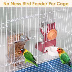 Kenond no-mess seed feeder red inside cage demonstrates waste-minimizing design