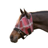 Kensington fly mask with web trim dual-ear openings and forelock freedom for comfortable eye protection.