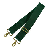 Kensington replacement criss cross belly strap front view in hunter gold, durable adjustable gear.