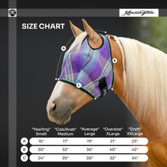 Kensington UV Horse Fly Mask close-up of durable web trim on edge.