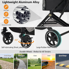 Kenyone medium dog stroller aluminum frame highlights lightweight durability.
