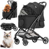 Kenyone medium dog stroller folded demonstrates compact travel and storage.