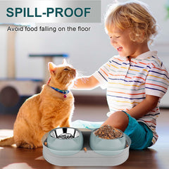 Kevideawl removable, easy-clean bowls in grayblue for quick washing