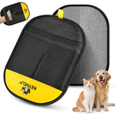 KEYHELP Pet Hair Removal Glove in hand lifting pet hair from sofa with electrostatic action