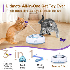 Kezlume butterfly attachment — fluttering butterfly engages pouncing and batting during indoor play.