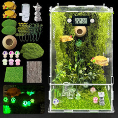 KFPSHLQE jumping spider enclosure forest side view reveals clear acrylic visibility for easy observation