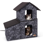 K&H Pet Products two-story heated outdoor kitty house front view for warmth
