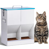 KHEARPSL outdoor automatic feeder in galvanized steel for weatherproof pet meals.