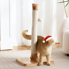 Kicari 29-inch pear wood post with natural sisal for durable indoor scratching.