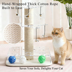 Kicari Modern 3-in-1 cat toy peek-a-boo holes with colorful jingle balls