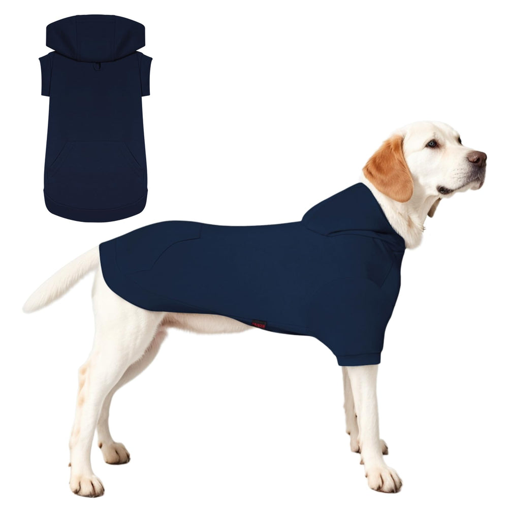 Kickred Basic Dog Hoodie navy front view for cozy outdoor walks