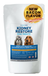 Kidney Restore bacon flavor dog treats in bag for renal-friendly snacking