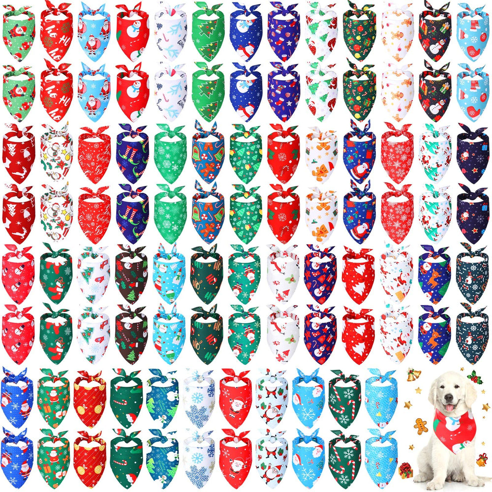 Kigeli Christmas dog bandanas with mixed patterns for festive outfits.