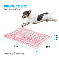 Kigmmro pink reversible dog bed mat laid flat highlights versatility for crating and lounging.