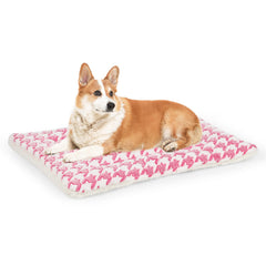 Kigmmro pink dog bed mat close-up shows plush softness for cozy naps.