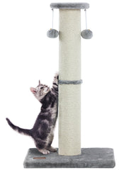 Kilodor 34-inch tall scratching post gray for full-body stretch and scratching.