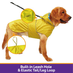 Kimee dog raincoat reflective strip closeup for high visibility in low light