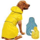 Kimee dog raincoat front view shows reversible color option for versatile weather wear