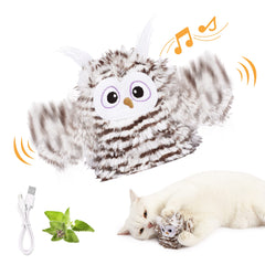 Kimee interactive owl toy cover—the durable fabric supports daily use and easy washing for happy cats.
