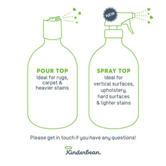 Kinderbean enzyme bio-active formula close-up highlighting plant-powered stain removal