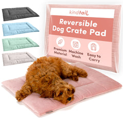 KindTail dog crate pad soft velvet pink offers plush comfort for medium-sized dogs