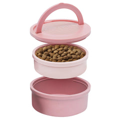 KindTail dog travel bowls with lid and handle keep meals tidy on trips.